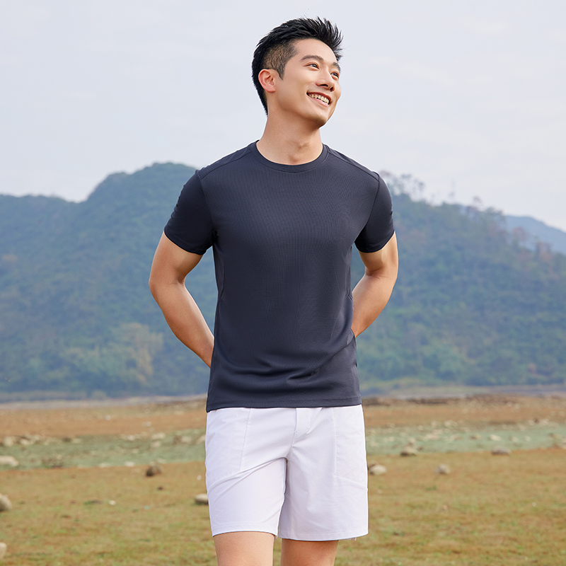 HT042-181 Golf outdoor sports series – super‑conductive quick‑dry technology value short‑sleeve crew‑neck T‑shirt