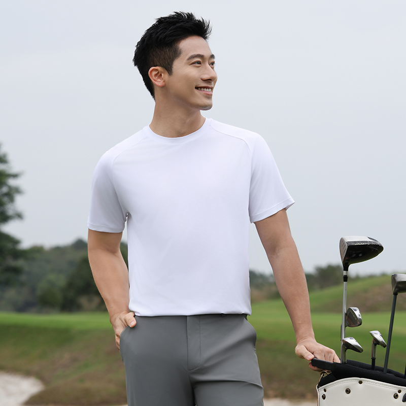 HT042-184 Premium golf sports series – permanent quick‑dry non‑stick short‑sleeve crew‑neck T‑shirt