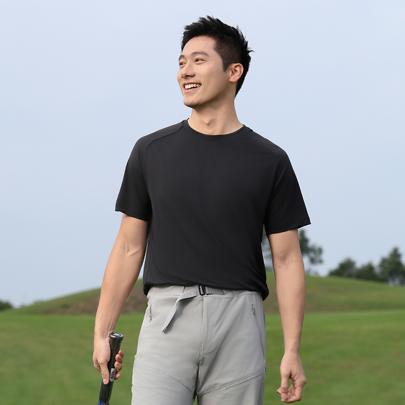 HT042-184 Premium golf sports series – permanent quick‑dry non‑stick short‑sleeve crew‑neck T‑shirt