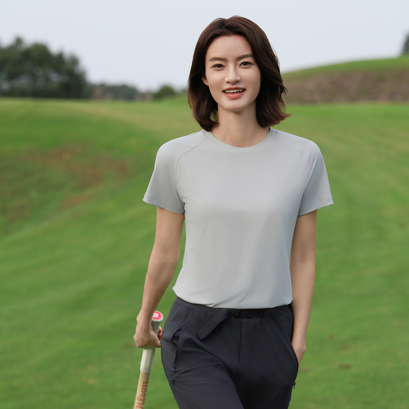 HT042-184 Premium golf sports series – permanent quick‑dry non‑stick short‑sleeve crew‑neck T‑shirt