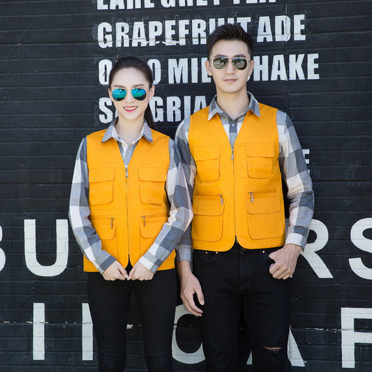 HT045‑661 Solid zippered mesh vest