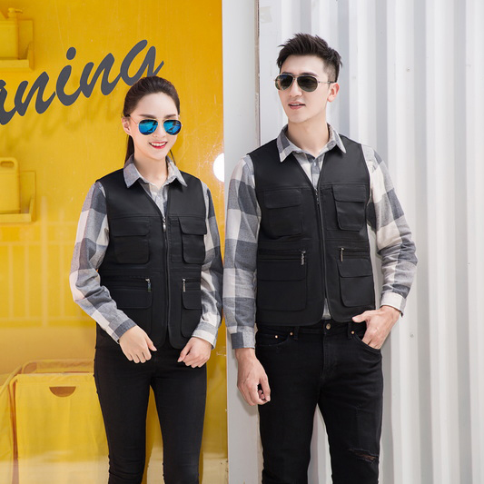 HT045‑661 Solid zippered mesh vest