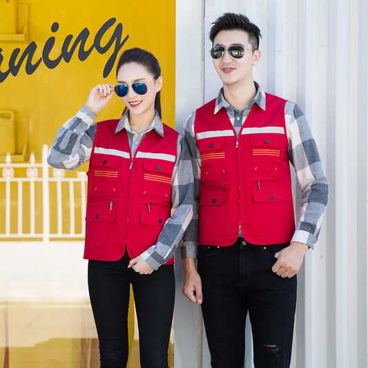 HT045‑662 Reflective‑stripe topstitched vest