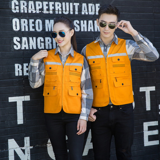 HT045‑662 Reflective‑stripe topstitched vest