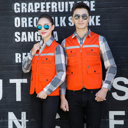 HT045‑662 Reflective‑stripe topstitched vest