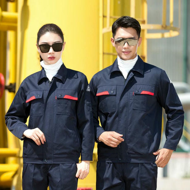 HT006-006 Polyester‑cotton mesh anti‑static line‑card double‑layer spring/autumn/winter workwear