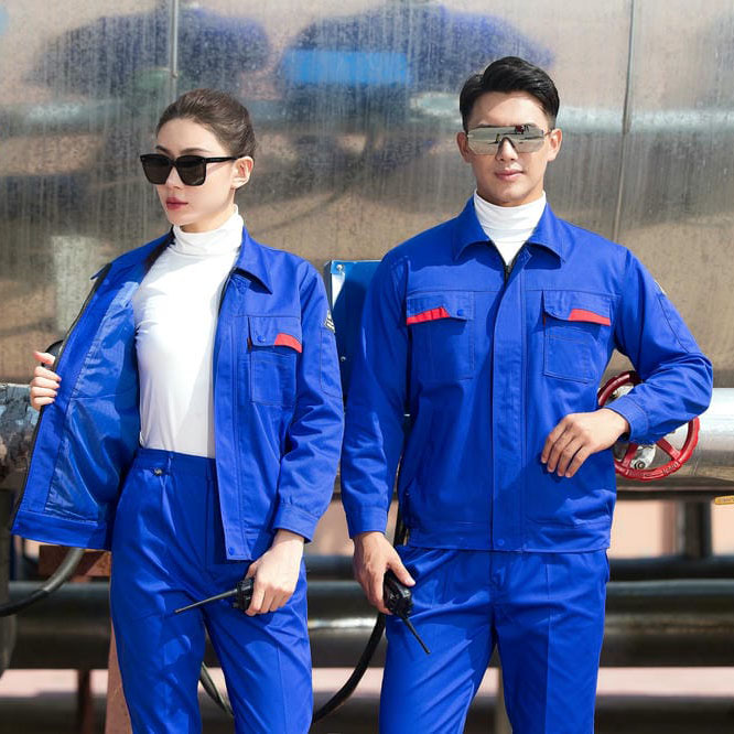 HT006-006 Polyester‑cotton mesh anti‑static line‑card double‑layer spring/autumn/winter workwear
